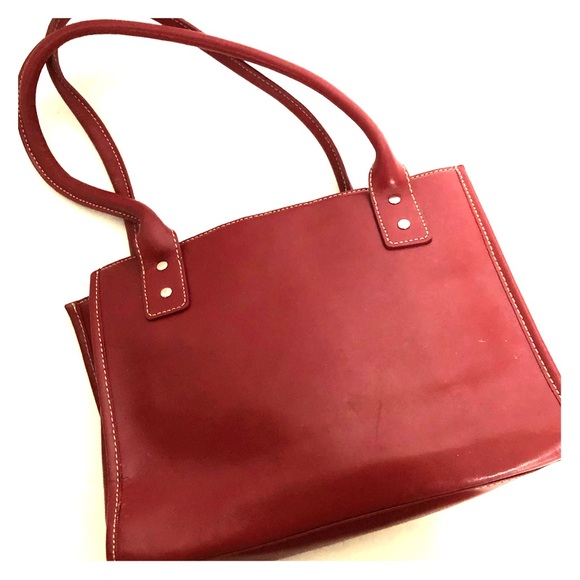hard leather tote bag